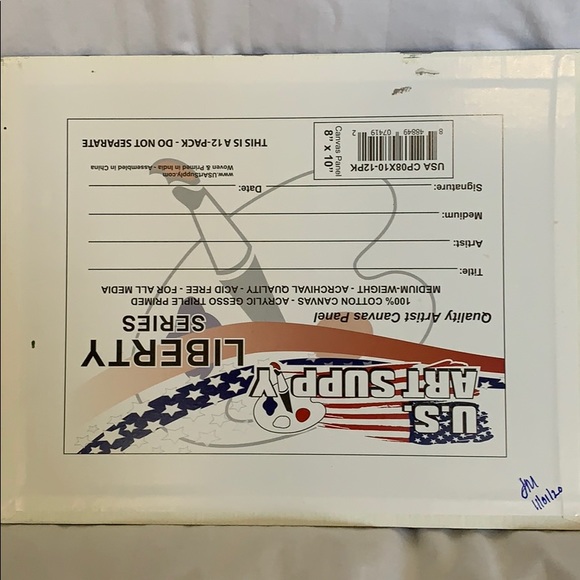 Original canvas panel! Aqua, silver, teal & grey - Picture 5 of 6